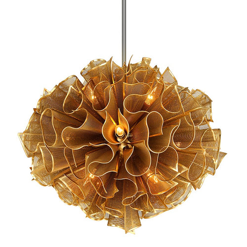 PULSE GOLD LEAF CHANDELIER THREE SIZES AVAILABLE