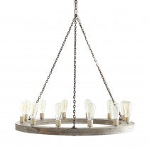 GEORFFREY 12 LIGHT WOOD CHANDELIER 