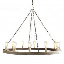 GEOFFREY 12 LIGHT WOOD CHANDELIER MEDIUM 