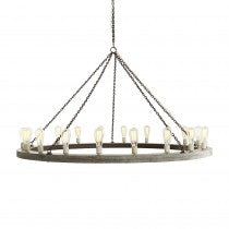 GEOFFREY 20 LIGHT WOOD CHANDELIER 