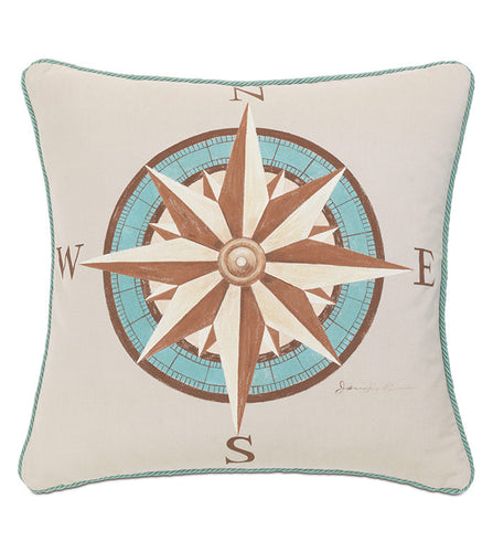 NAVIGATE HAND PAINTED PILLOW