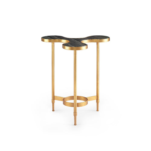 CLOVER SIDE TABLE GOLD LEAF AND BLACK MARBLE 