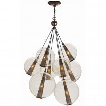 CAVIAR LARGE CLUSTER CHANDELIER BY LAURA KIRAR BROWN NICKEL OR POLISHED 