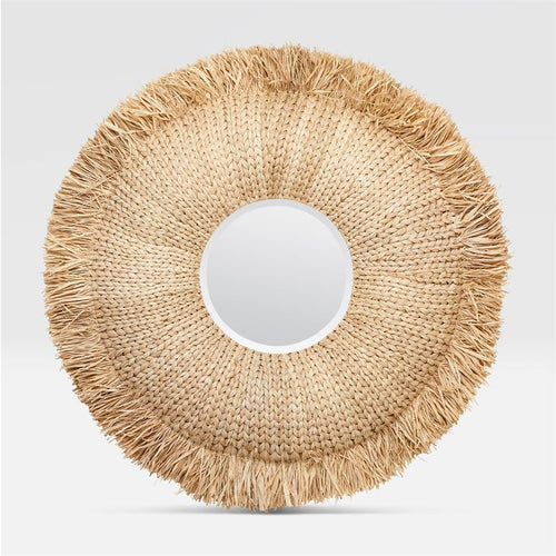 CASEY RAFFIA PORTHOLE MIRROR