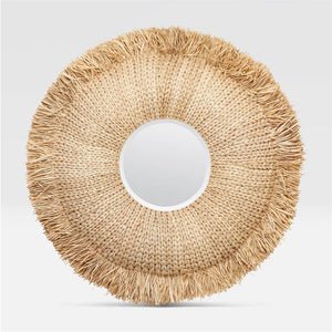 CASEY RAFFIA PORTHOLE MIRROR